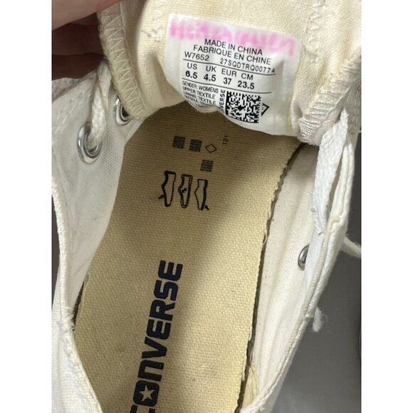 Converse ALL STAR White Canvas Lows Size 6.5 - Picture 5 of 13